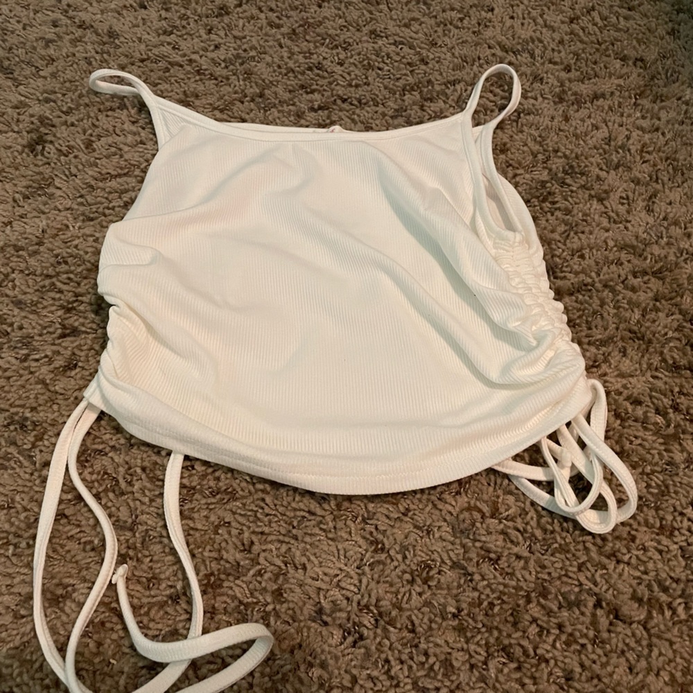 White Tank top with Tie sides